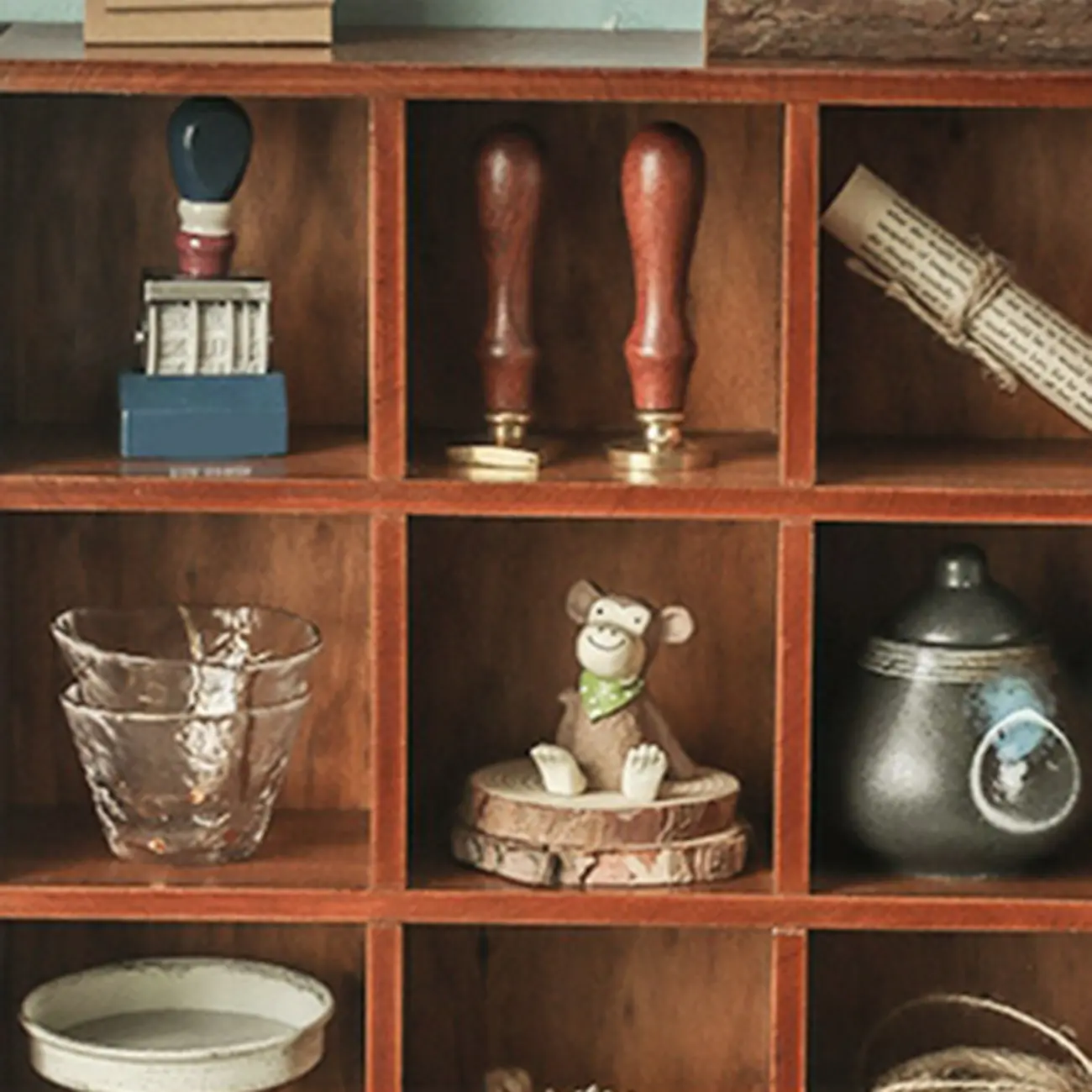 Elegant Freestanding Wooden Display Cabinet with Drawers Image - 9 | homeyfad