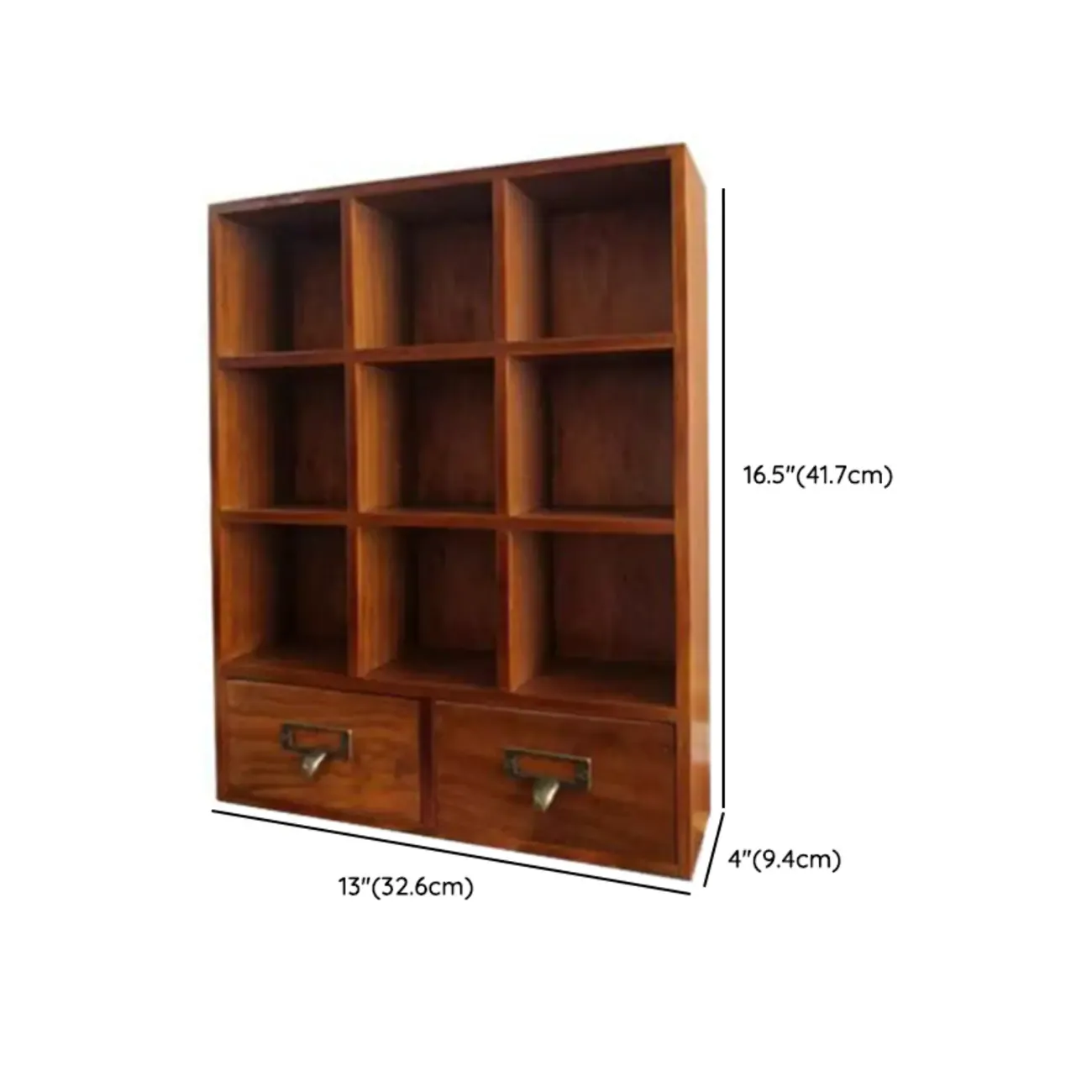 Elegant Freestanding Wooden Display Cabinet with Drawers #size
