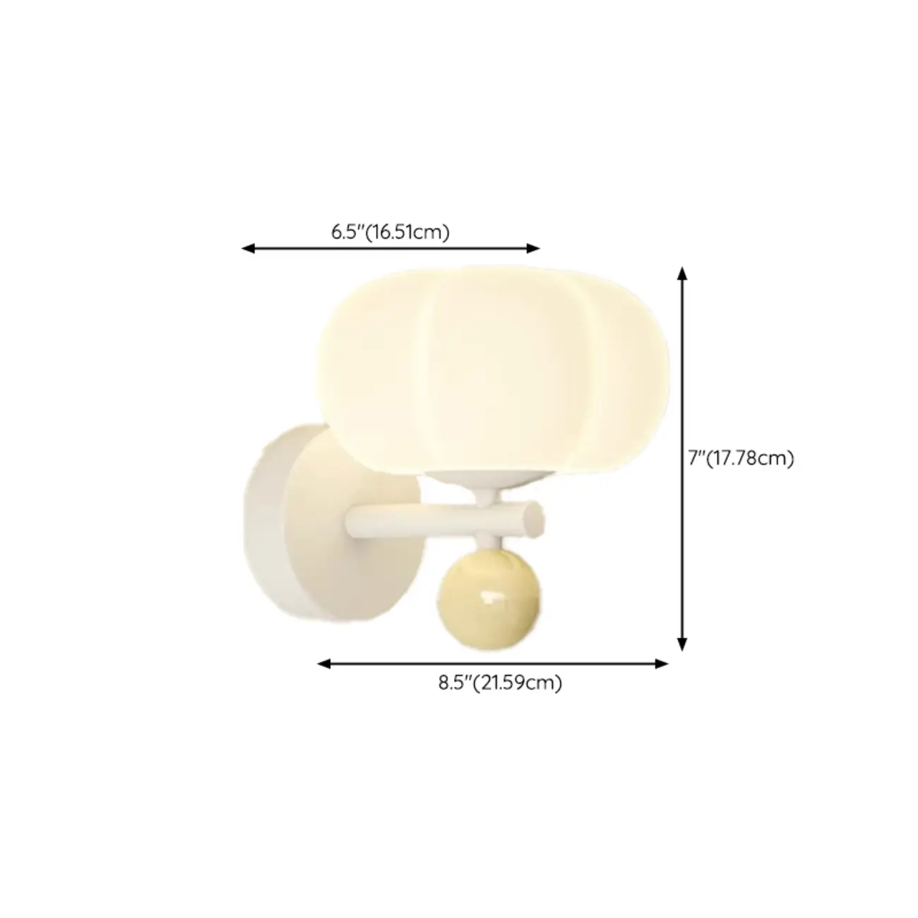 Elegant Pumpkin Wall Sconce with Resin Shade for Bedroom #size