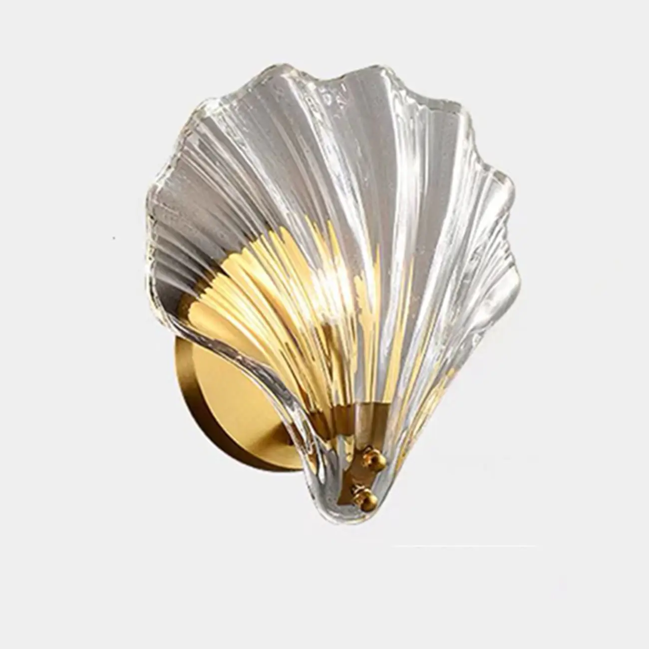 Modern Gold Shell Glass Vanity Wall Light for Bathroom | homeyfad