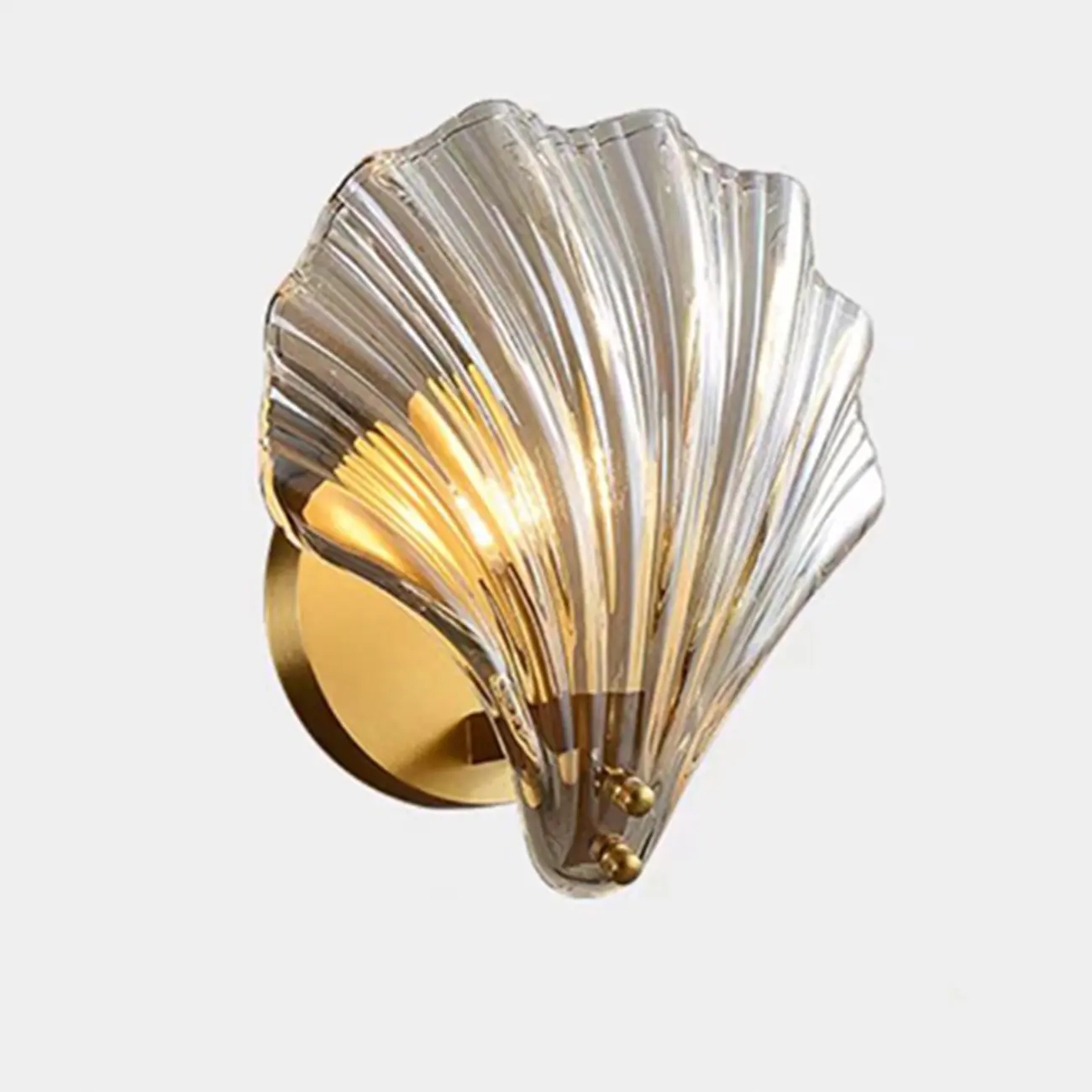 Modern Gold Shell Glass Vanity Wall Light for Bathroom | homeyfad