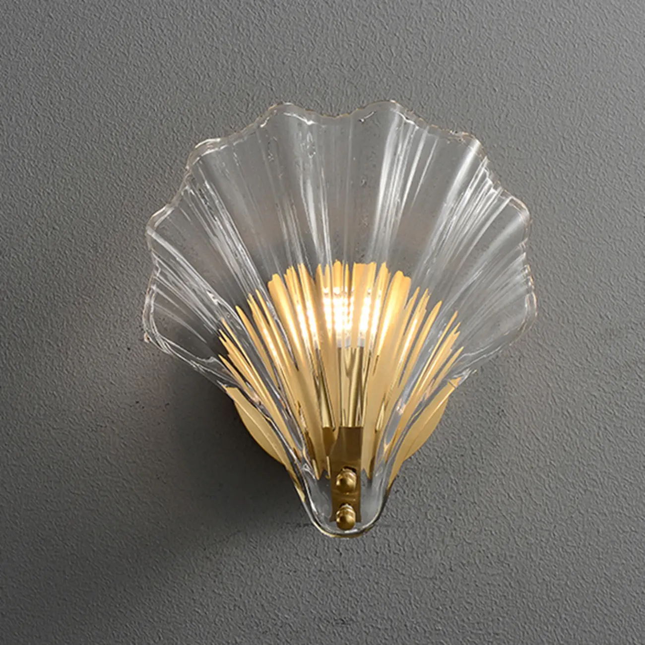 Modern Gold Shell Glass Vanity Wall Light for Bathroom | homeyfad