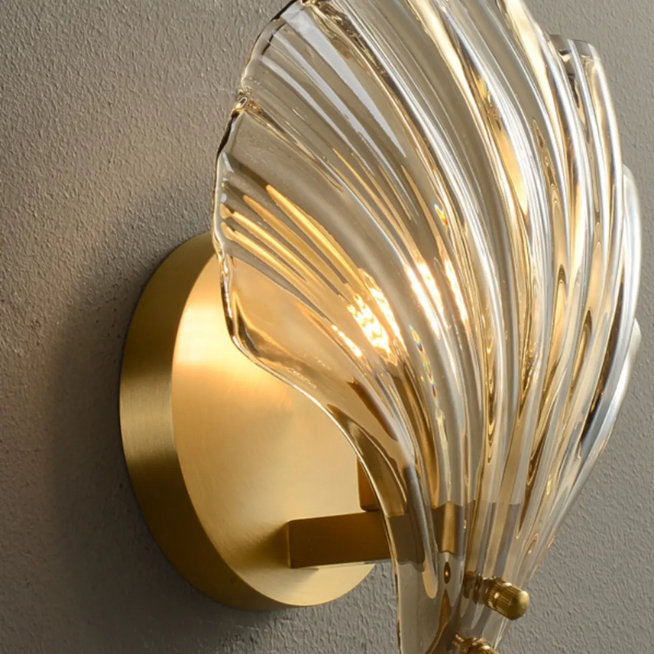 Modern Gold Shell Glass Vanity Wall Light for Bathroom | homeyfad