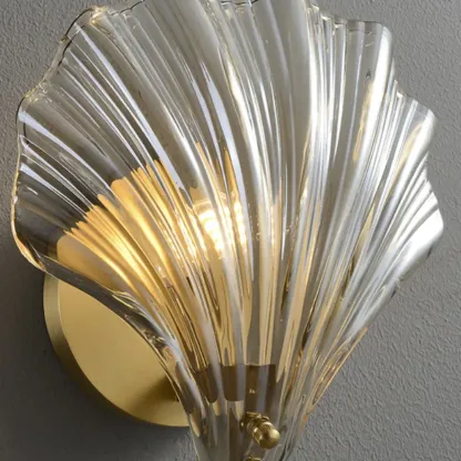 Modern Gold Shell Glass Vanity Wall Light for Bathroom