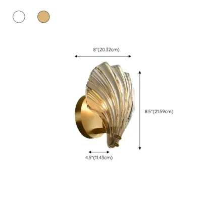 Modern Gold Shell Glass Vanity Wall Light for Bathroom