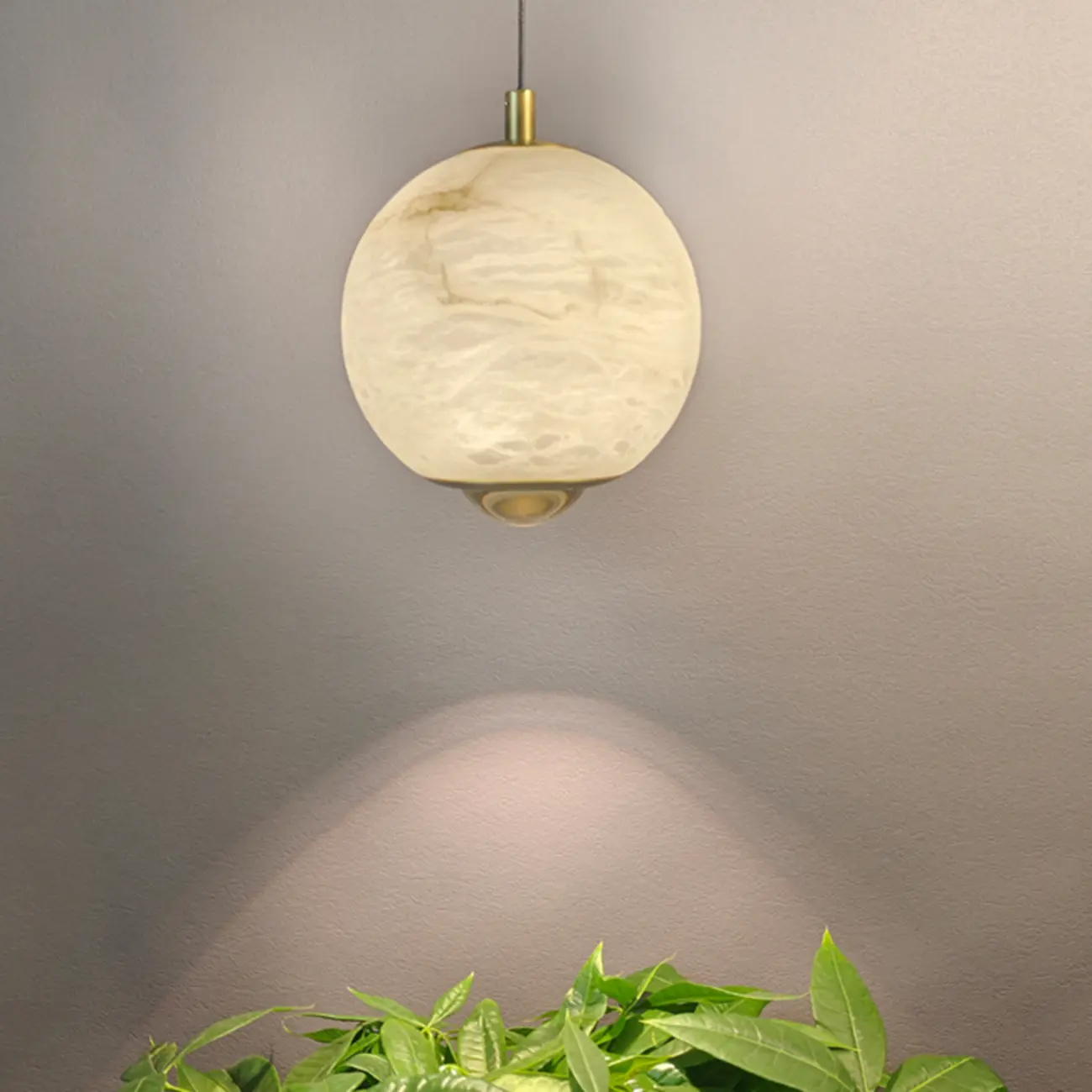 Modern Gold Globe Alabaster Kitchen Pendant Lighting Image - 14 | homeyfad