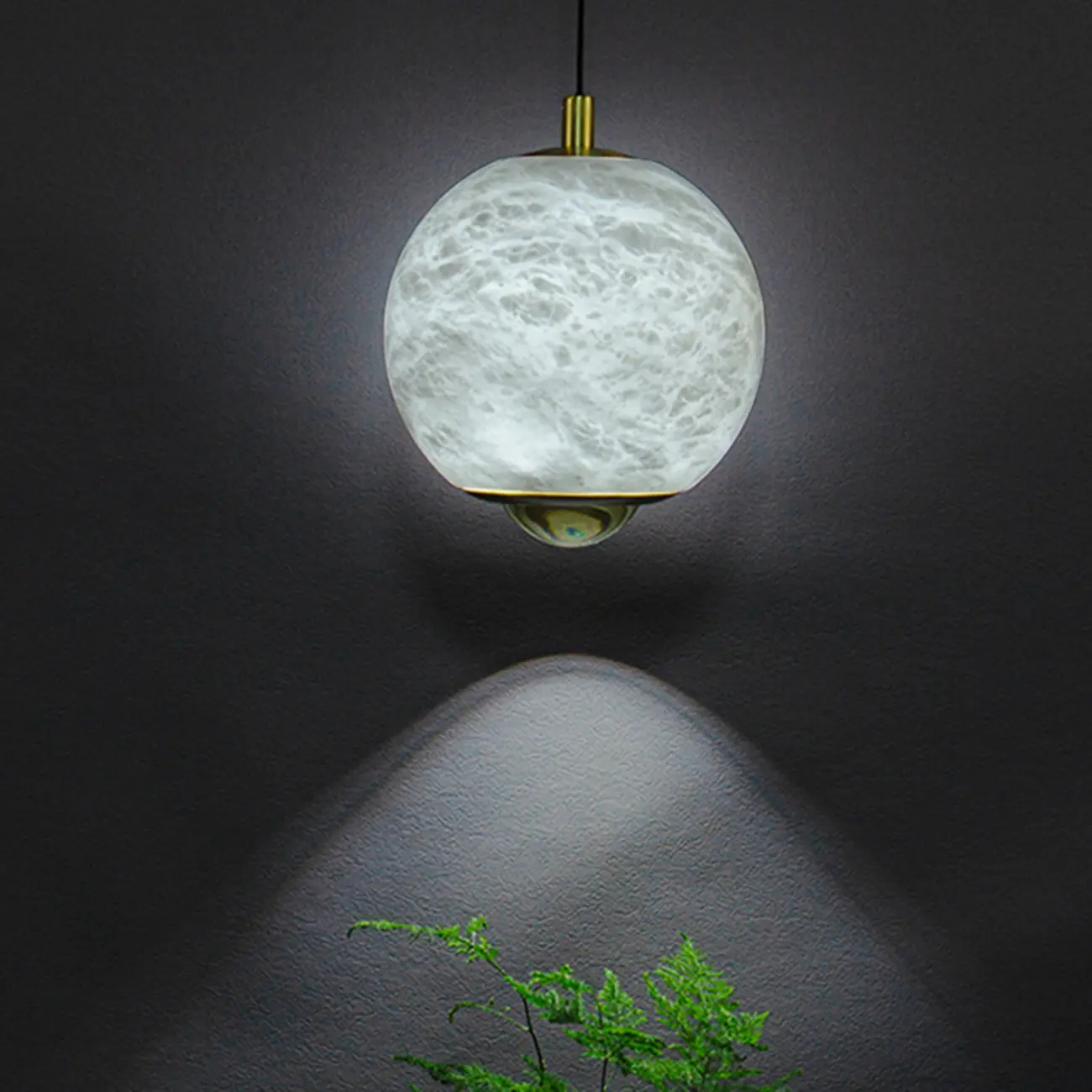 Modern Gold Globe Alabaster Kitchen Pendant Lighting Image - 16 | homeyfad