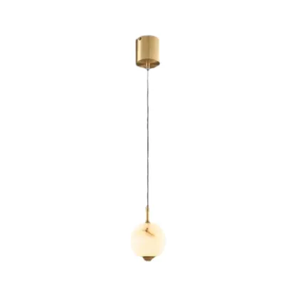 Modern Gold Globe Alabaster Kitchen Pendant Lighting Image - 26
