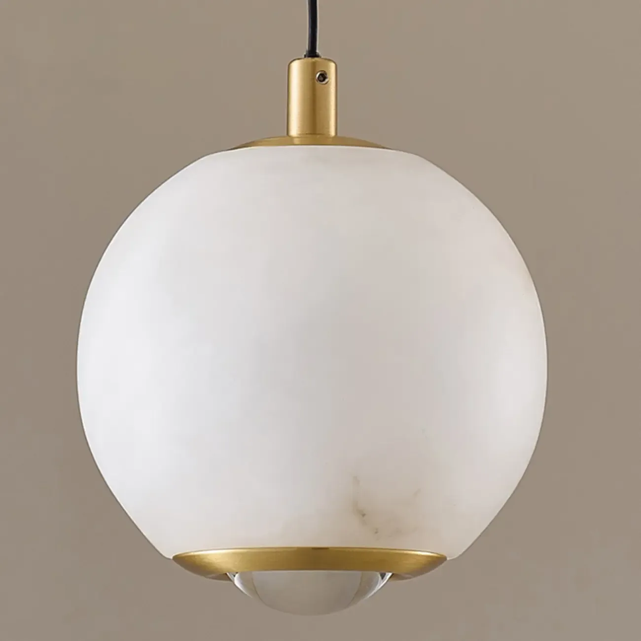 Modern Gold Globe Alabaster Kitchen Pendant Lighting Image - 17