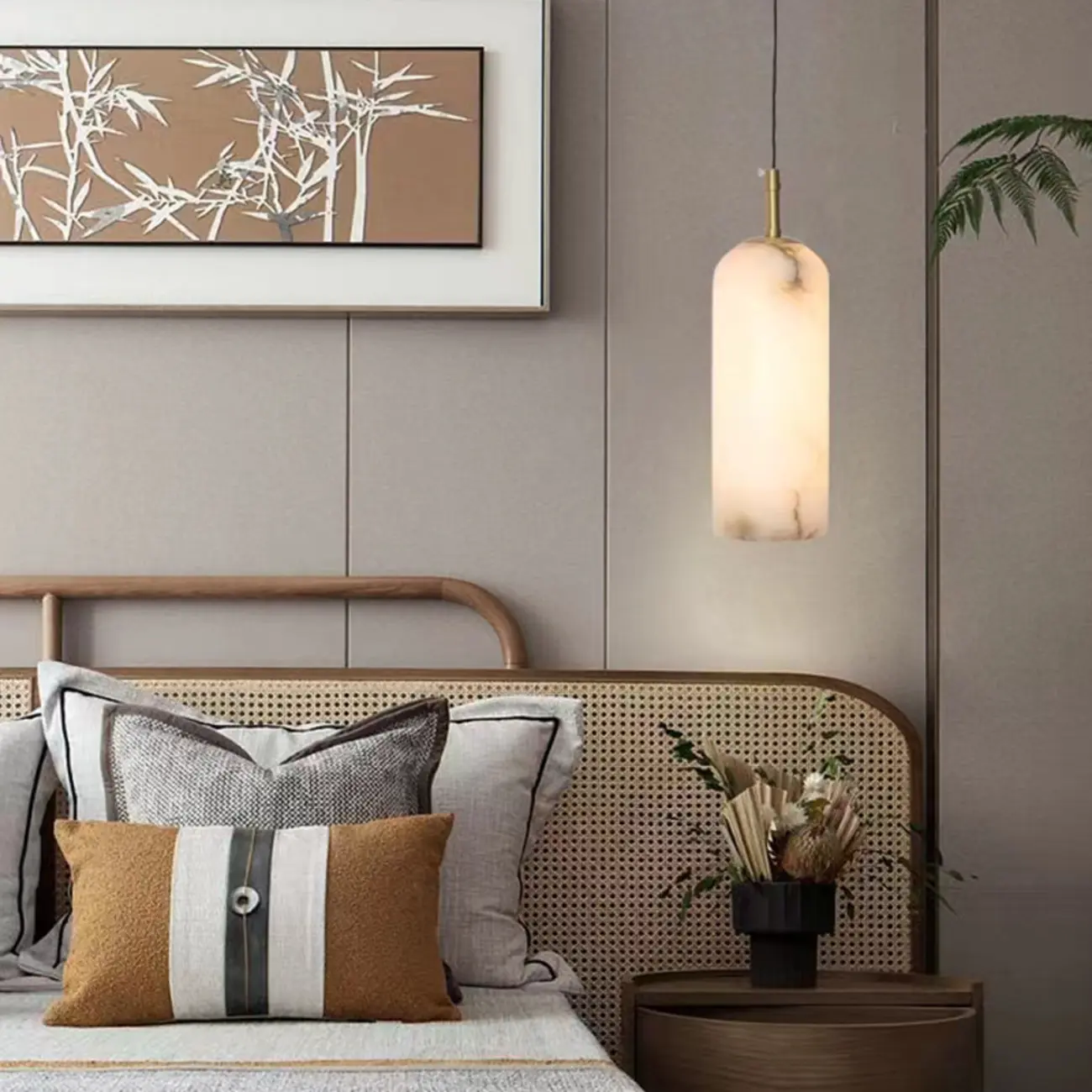 Modern Gold Globe Alabaster Kitchen Pendant Lighting Image - 2 | homeyfad