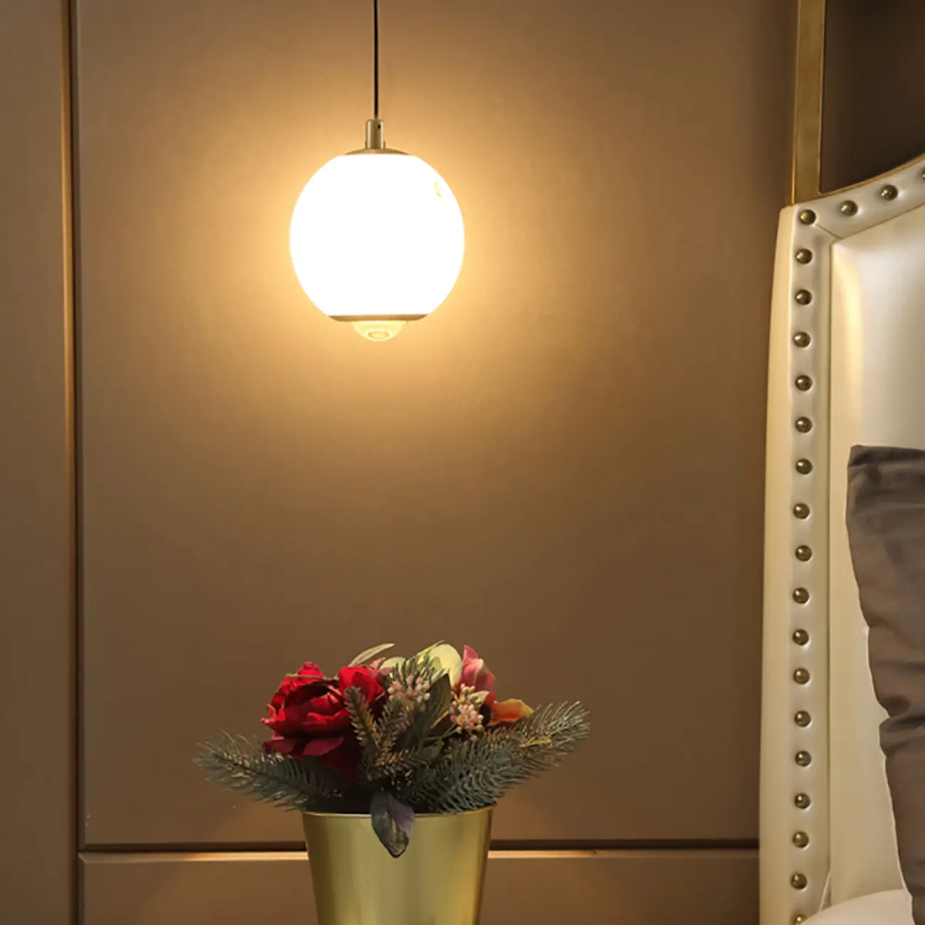 Modern Gold Globe Alabaster Kitchen Pendant Lighting Image - 11 | homeyfad