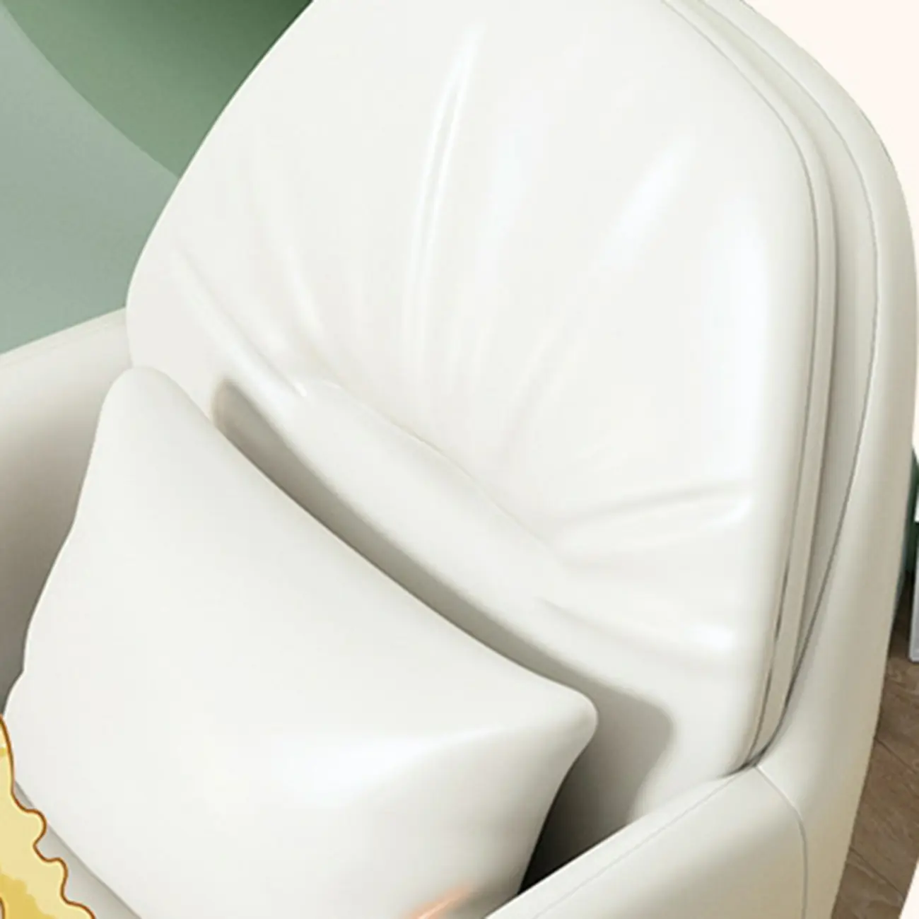 Modern White Grey Leather Swivel Office Chair Image - 6 | homeyfad