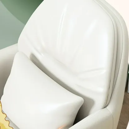 Modern White Grey Leather Swivel Office Chair Image - 6