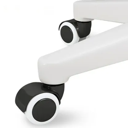 Modern White Grey Leather Swivel Office Chair Image - 10