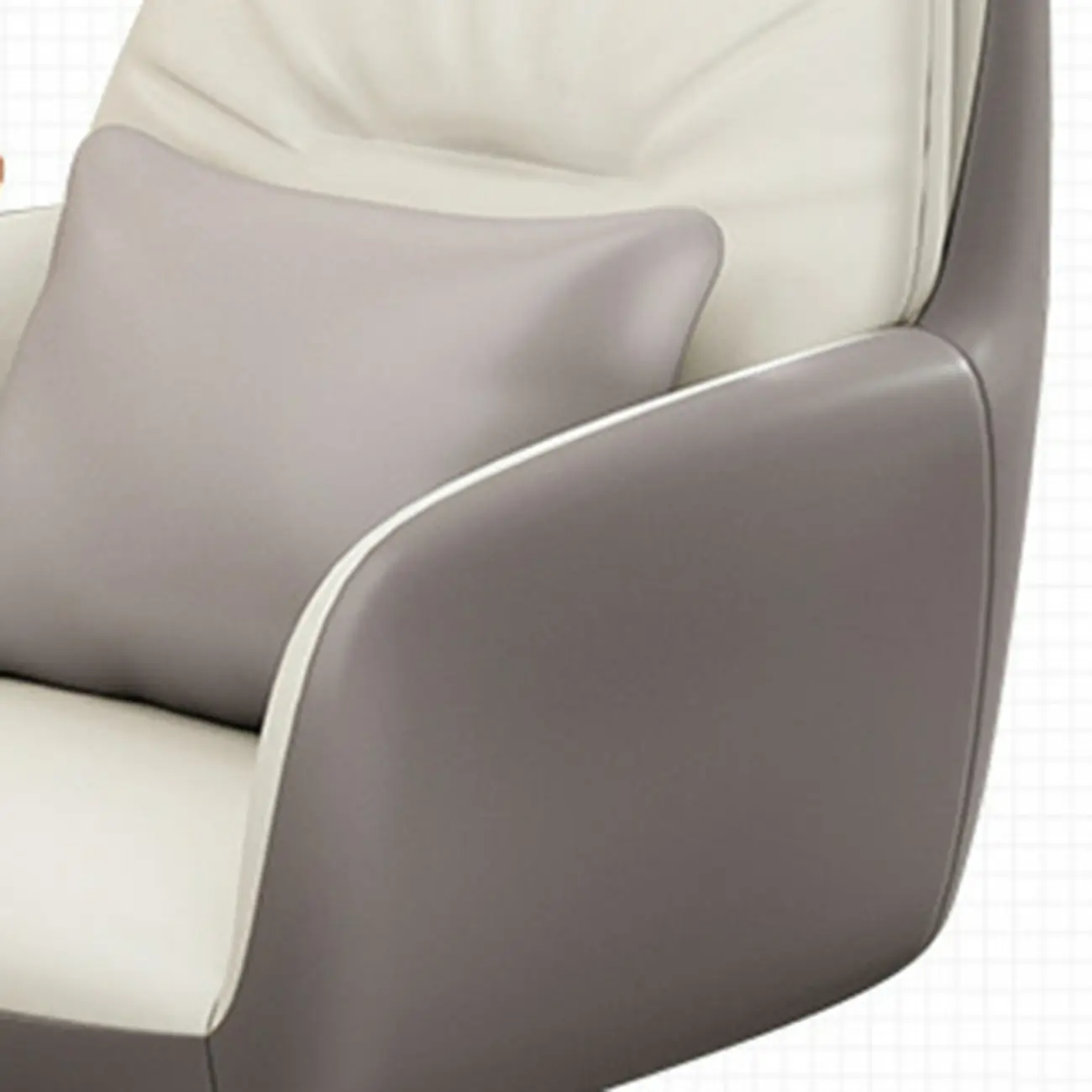 Modern White Grey Leather Swivel Office Chair Image - 8 | homeyfad