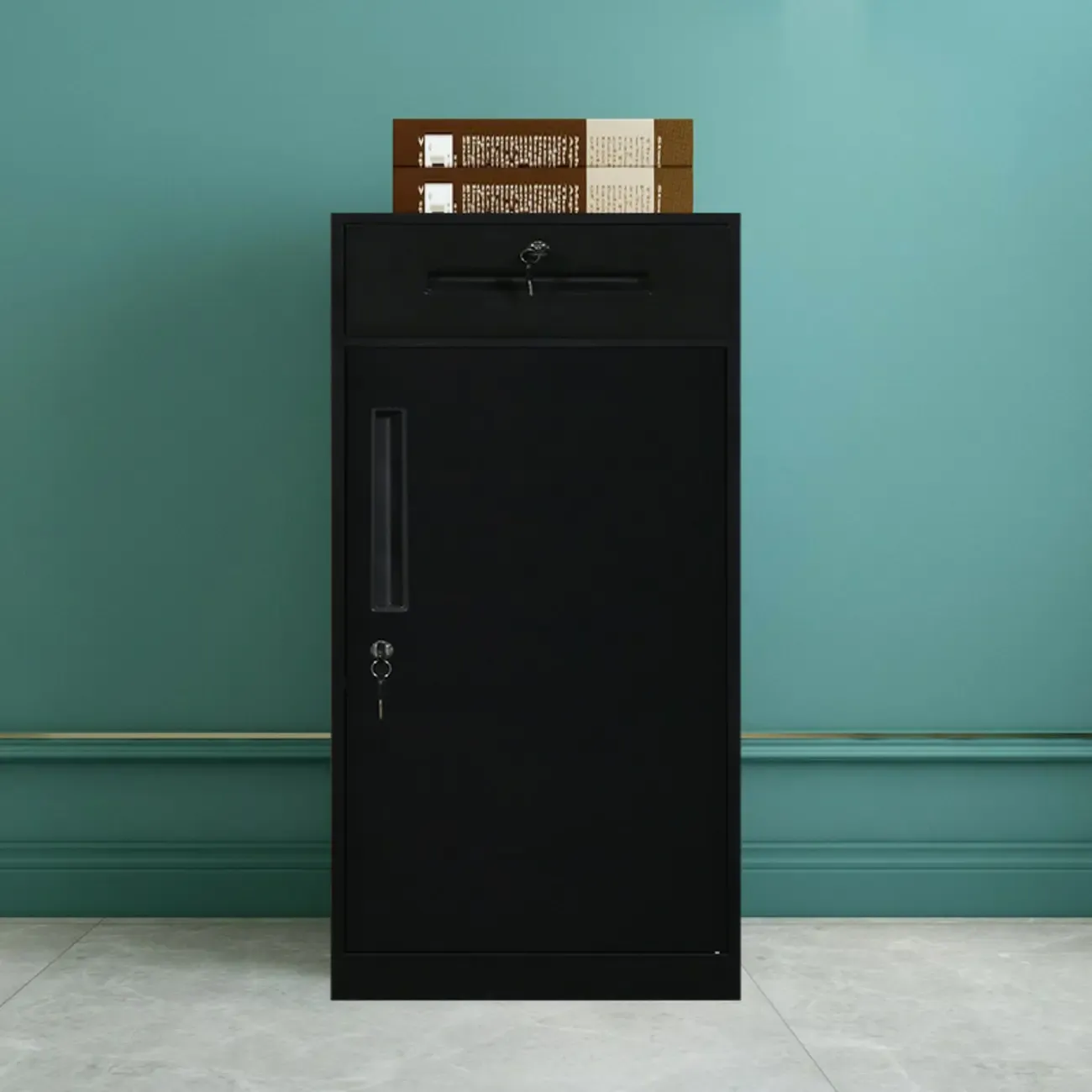 Modern Steel Vertical Filing Cabinet with Key Lock for Office Image - 4