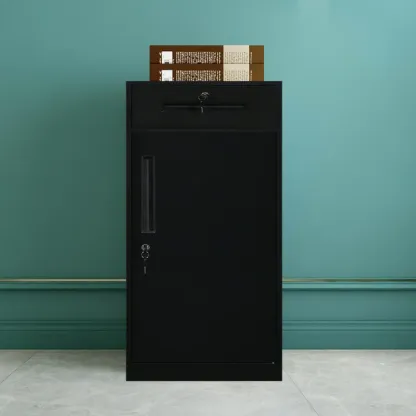 Modern Steel Vertical Filing Cabinet with Key Lock for Office Image - 4