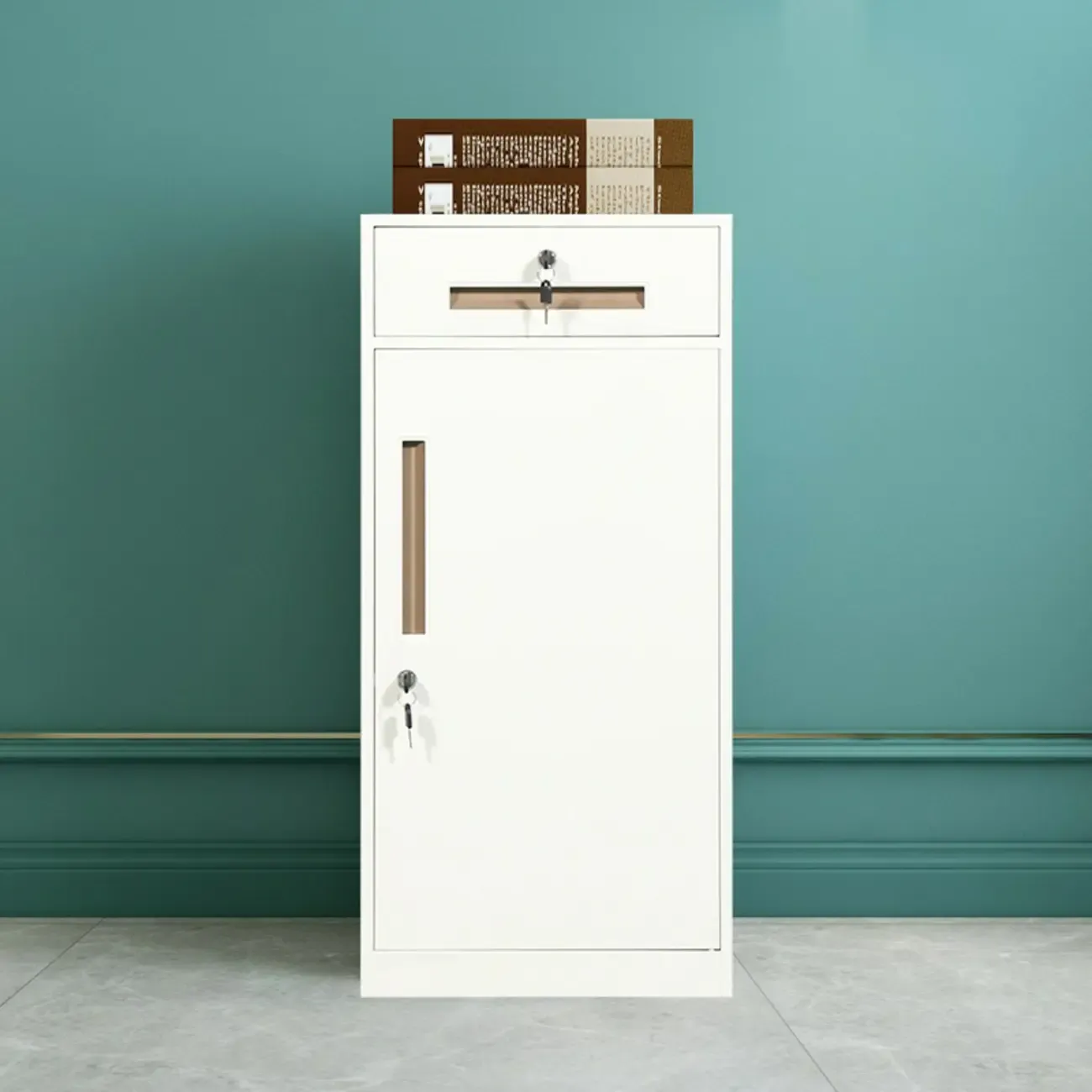 Modern Steel Vertical Filing Cabinet with Key Lock for Office Image - 5