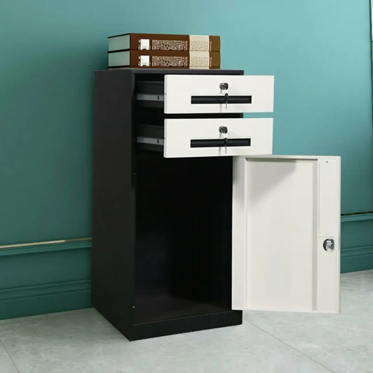 Modern Steel Vertical Filing Cabinet with Key Lock for Office Image - 7