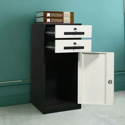 Modern Steel Vertical Filing Cabinet with Key Lock for Office Image - 7