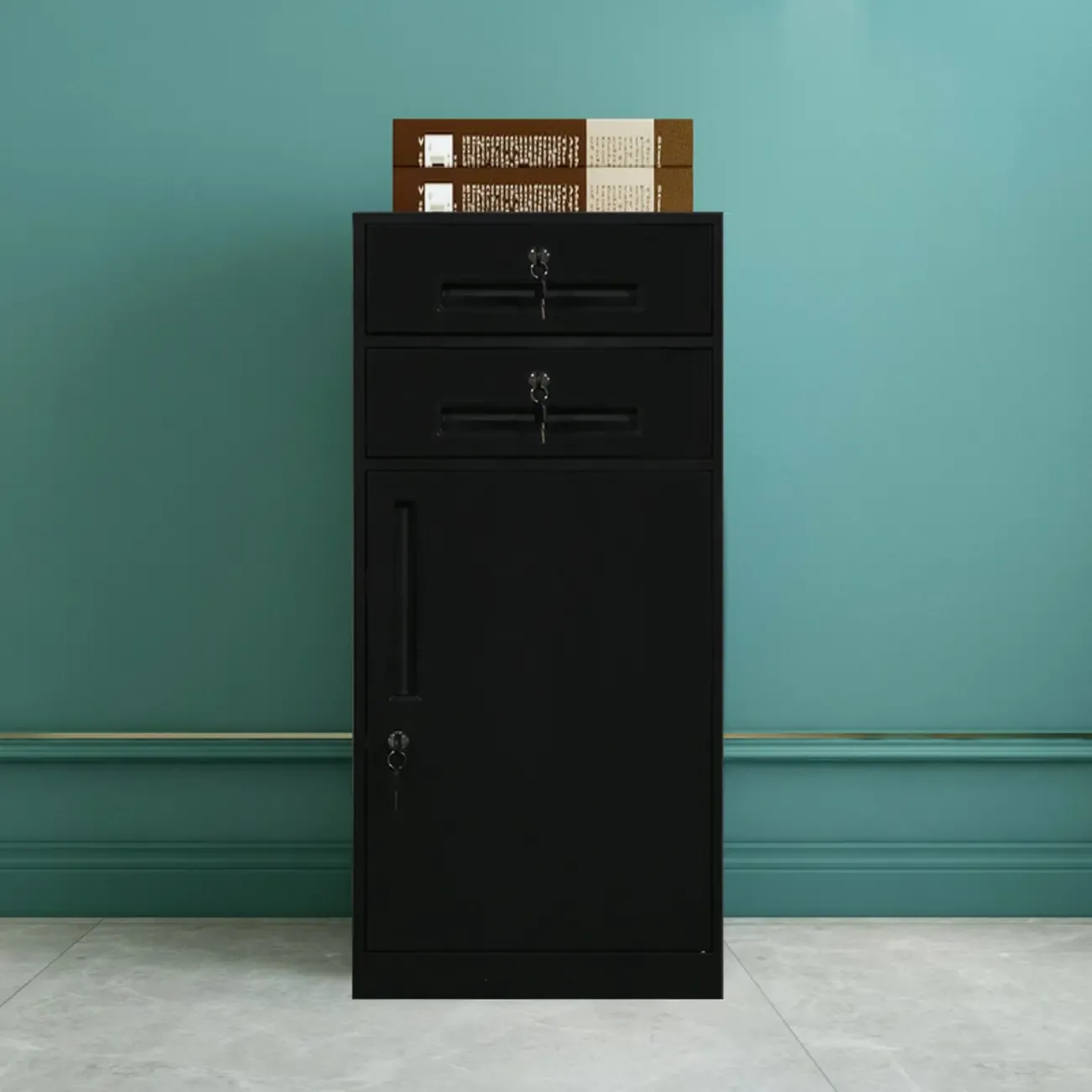 Modern Steel Vertical Filing Cabinet with Key Lock for Office Image - 11