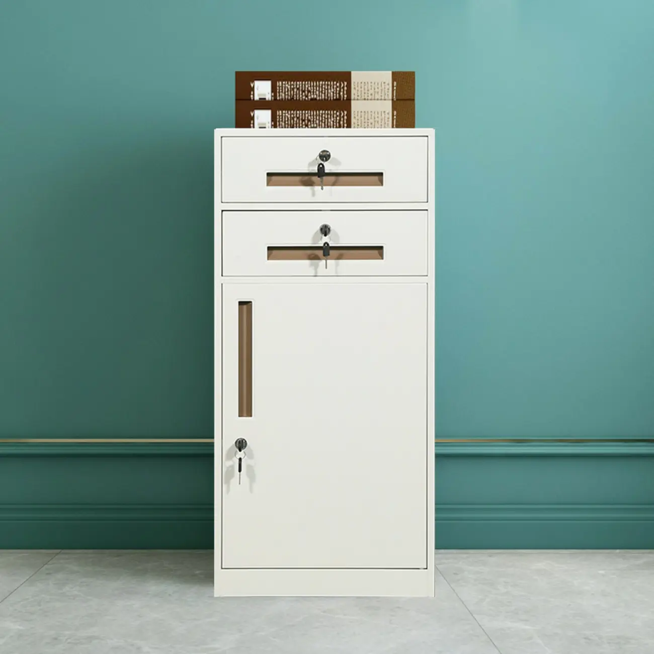 Modern Steel Vertical Filing Cabinet with Key Lock for Office Image - 13 | homeyfad