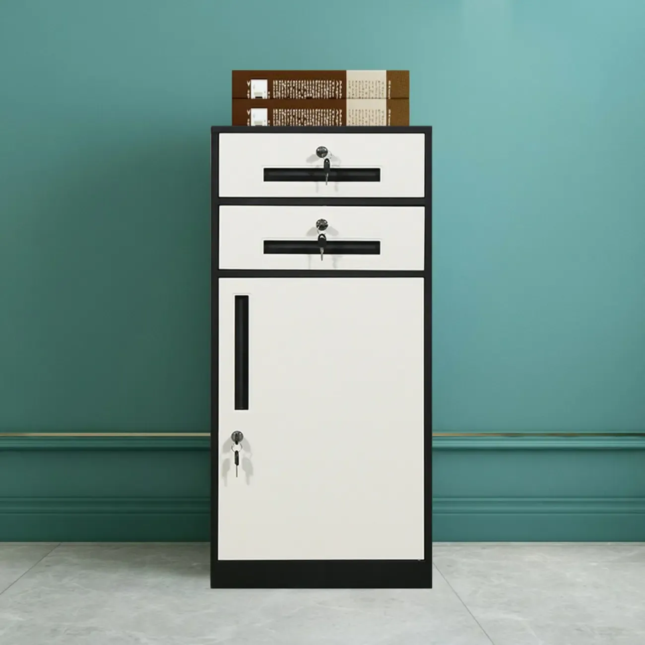 Modern Steel Vertical Filing Cabinet with Key Lock for Office Image - 15