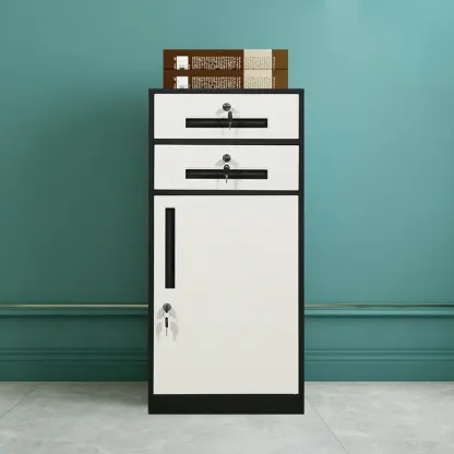Modern Steel Vertical Filing Cabinet with Key Lock for Office Image - 15