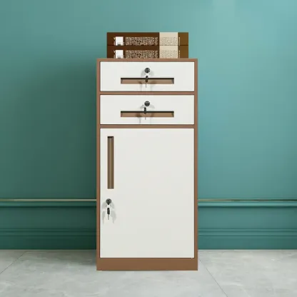 Modern Steel Vertical Filing Cabinet with Key Lock for Office Image - 16