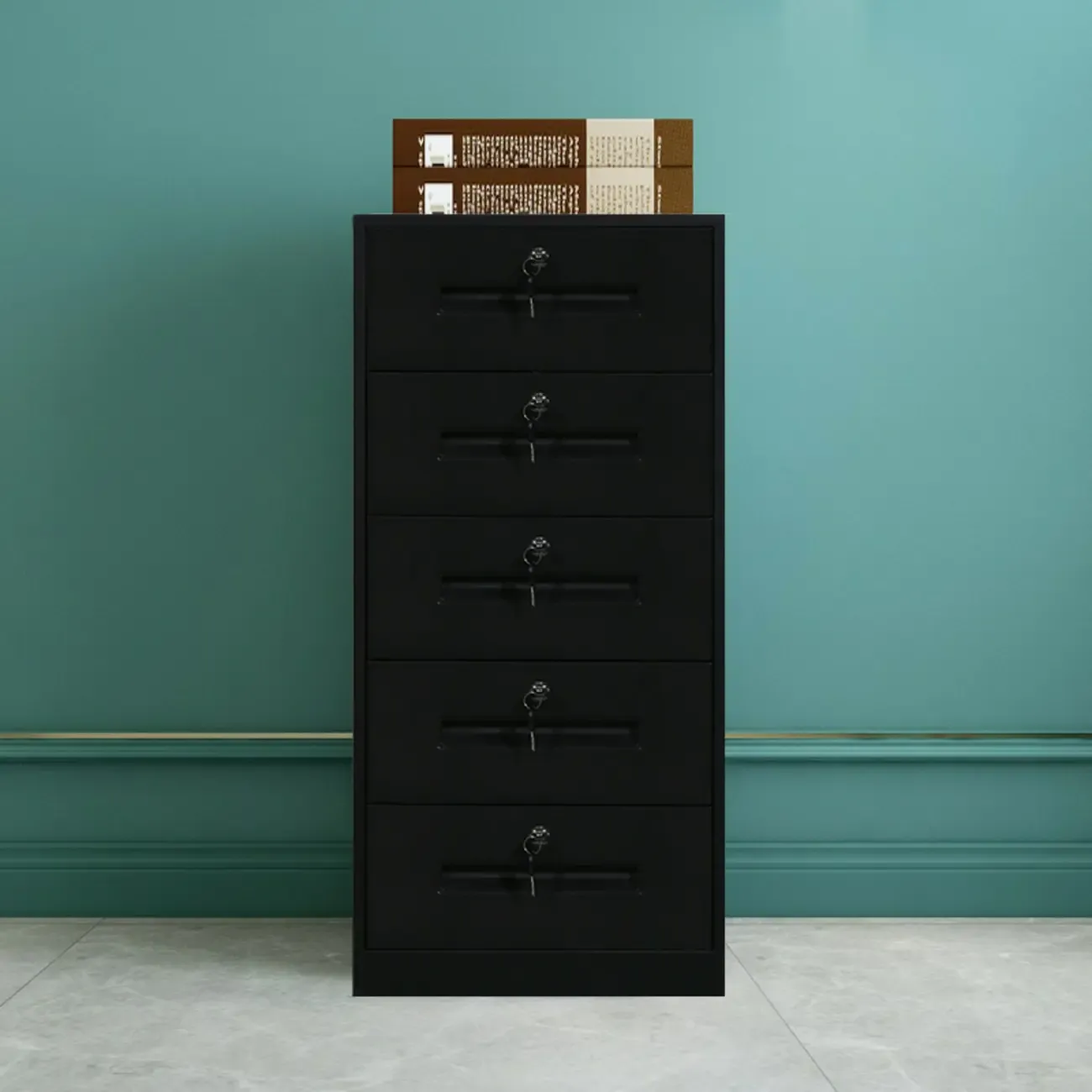 Modern Steel Vertical Filing Cabinet with Key Lock for Office Image - 18