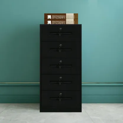 Modern Steel Vertical Filing Cabinet with Key Lock for Office Image - 18