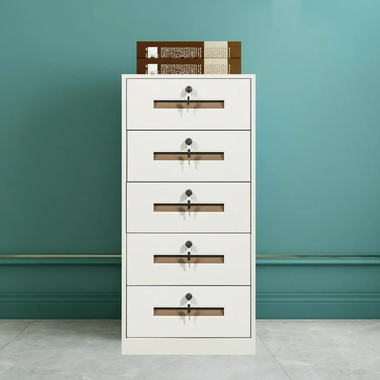 Modern Steel Vertical Filing Cabinet with Key Lock for Office Image - 19
