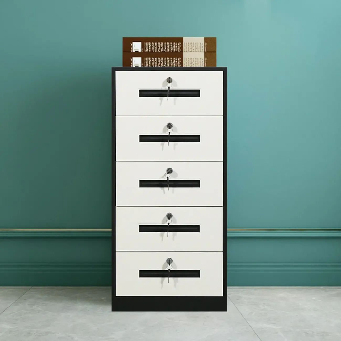 Modern Steel Vertical Filing Cabinet with Key Lock for Office Image - 20