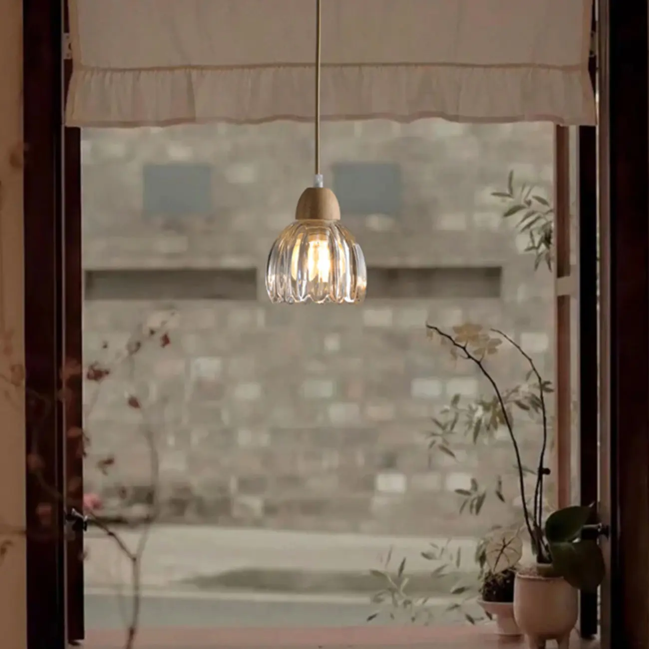 Adjustable Flower Glass Pendant Light Rope for Dinning Areas Image - 3 | homeyfad