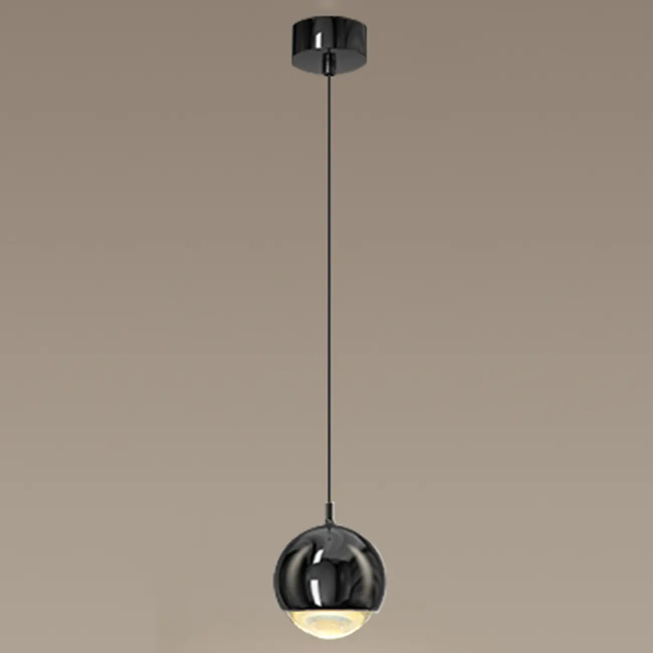 Modern Chrome Metal Globe Pendant Light Warm LED Image - 2 | homeyfad