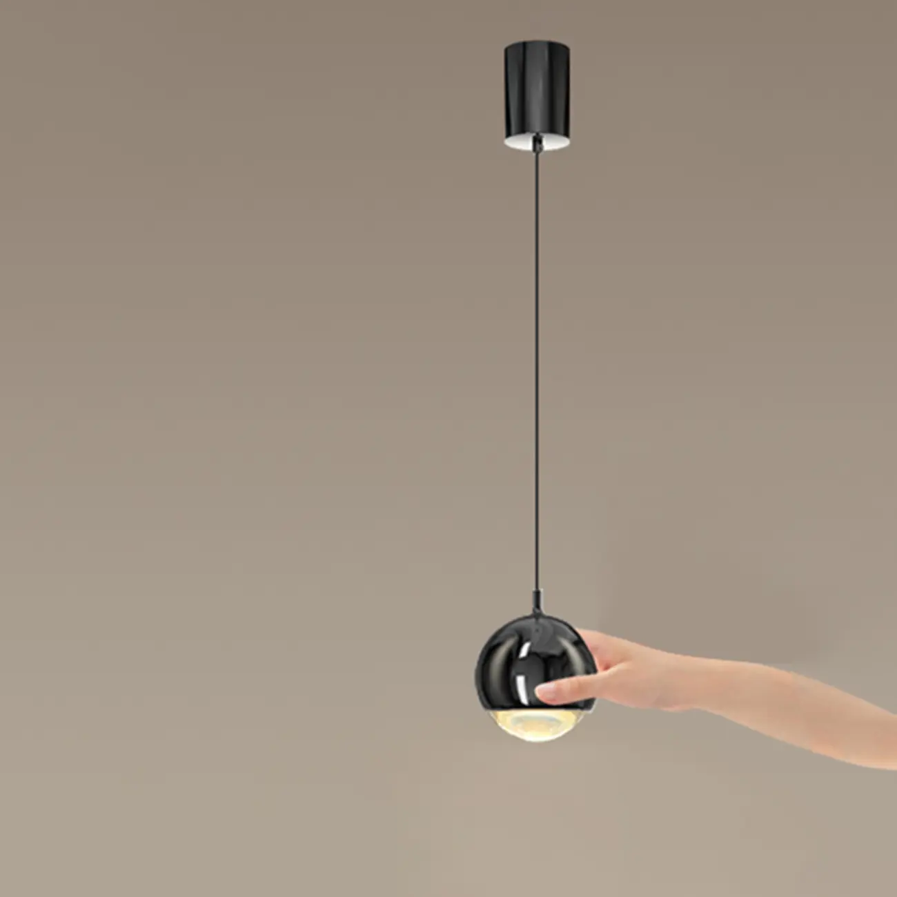 Modern Chrome Metal Globe Pendant Light Warm LED Image - 9 | homeyfad