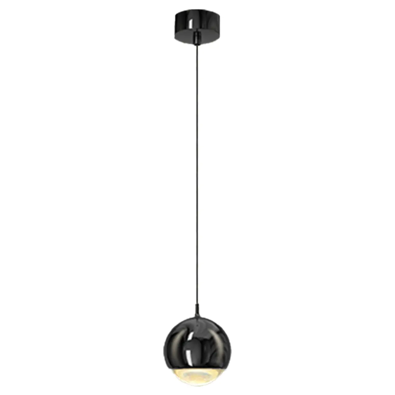 Modern Chrome Metal Globe Pendant Light Warm LED Image - 10 | homeyfad