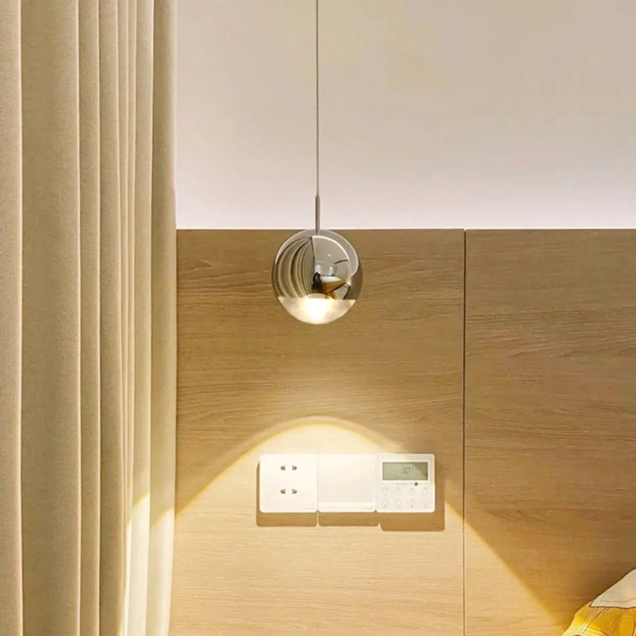 Modern Chrome Metal Globe Pendant Light Warm LED Image - 17 | homeyfad