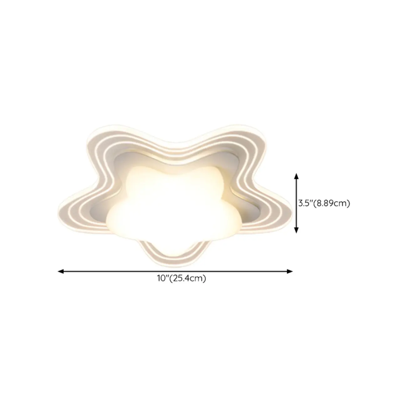 Mini White Artistic Flower Shade Flush Ceiling Light Dimmable #size