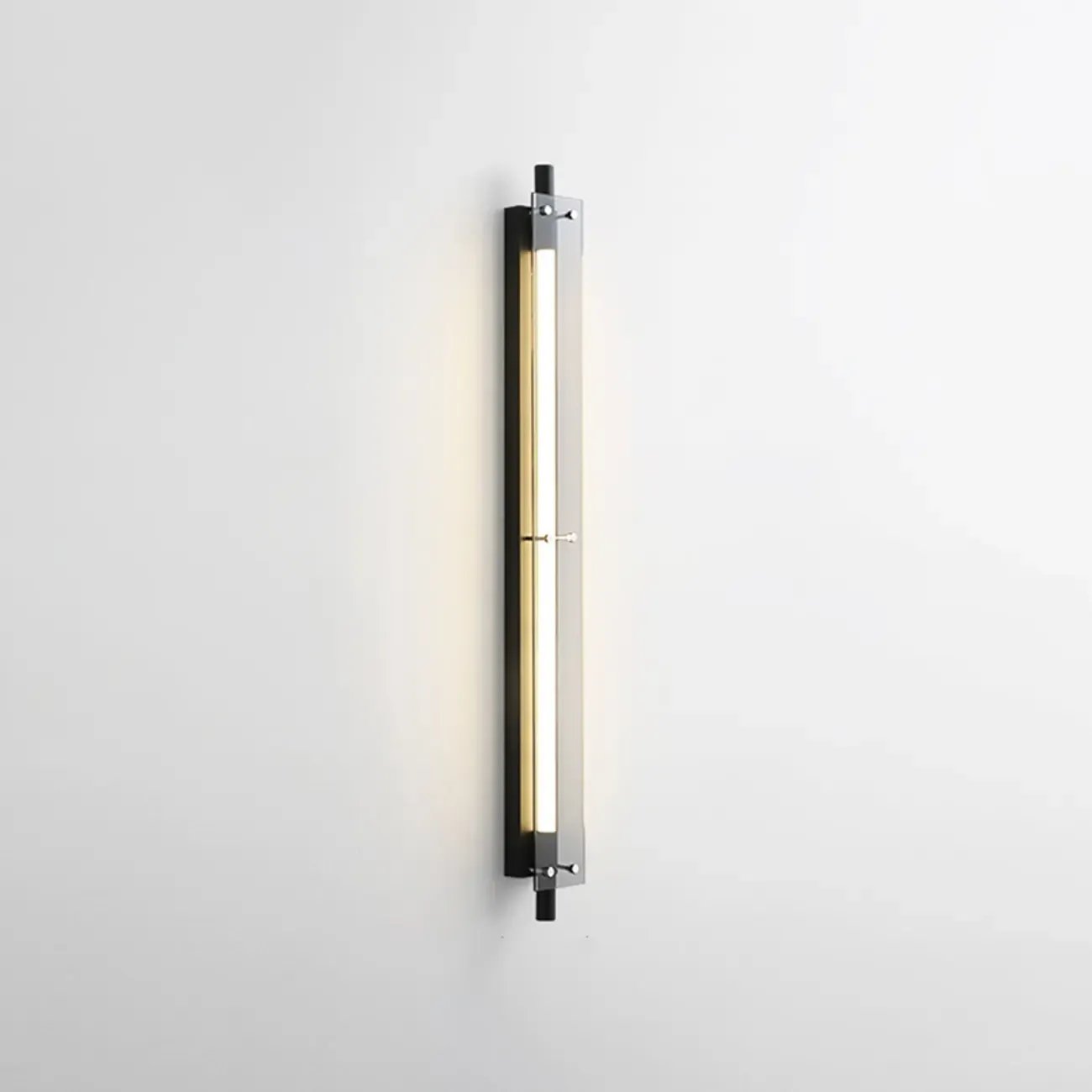 Modern Black Metal Linear Plastic Shade Wall Sconce Image - 9