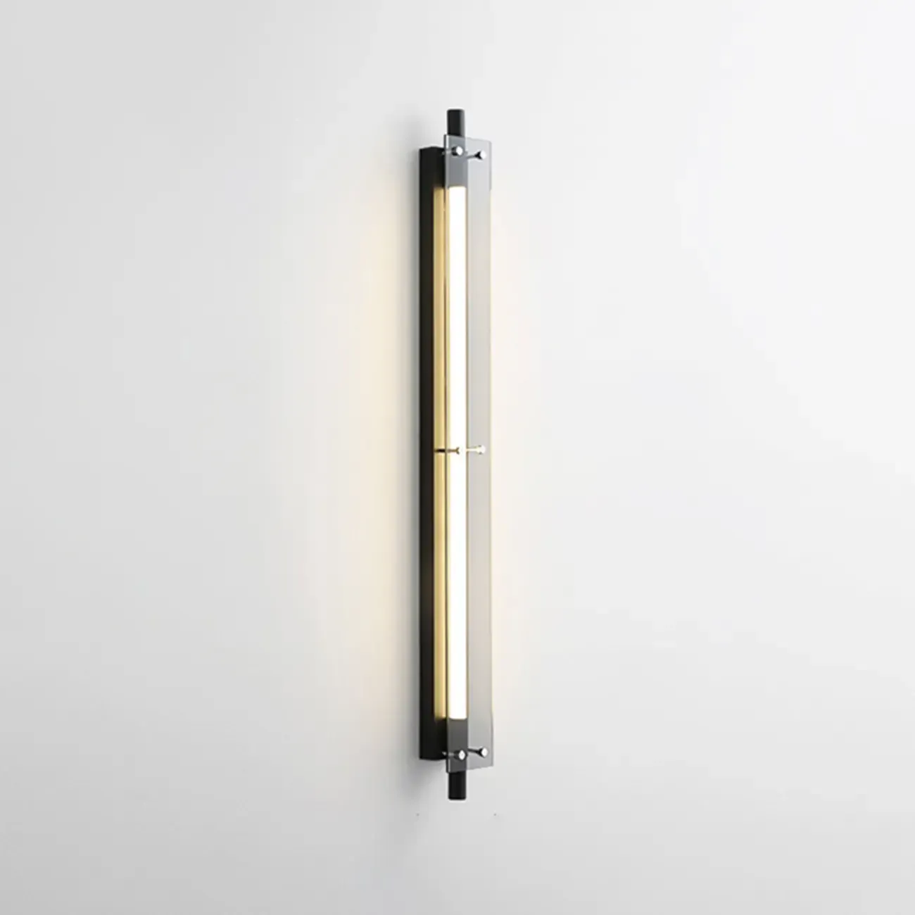 Modern Black Metal Linear Plastic Shade Wall Sconce Image - 10