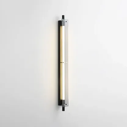 Modern Black Metal Linear Plastic Shade Wall Sconce Image - 10