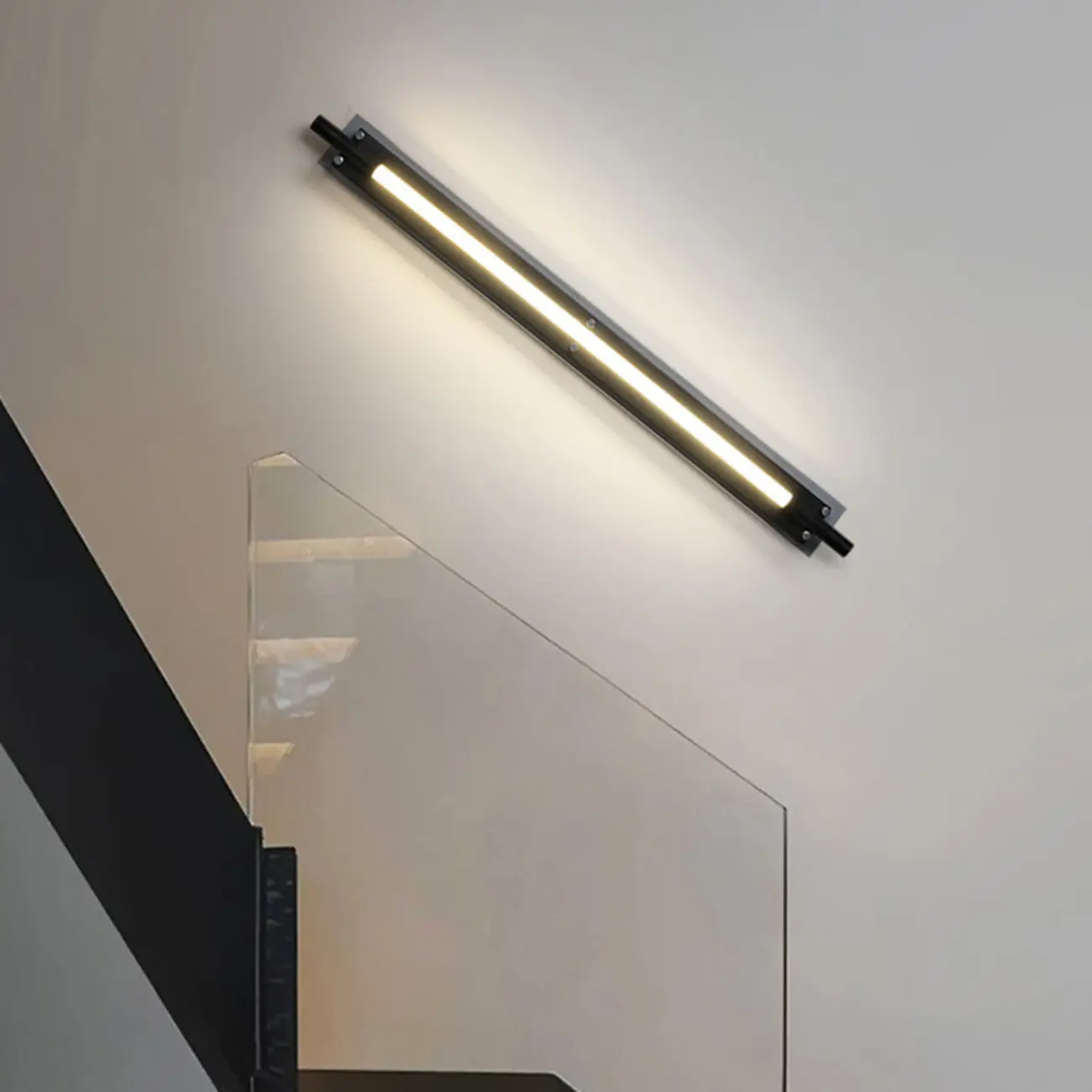 Modern Black Metal Linear Plastic Shade Wall Sconce Image - 2 | homeyfad