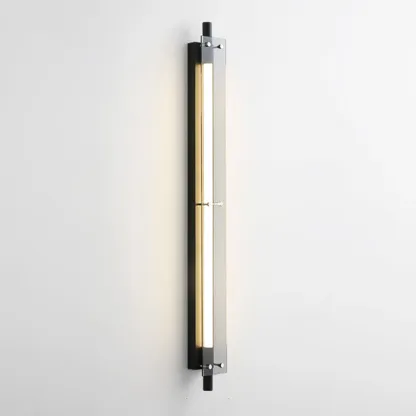 Modern Black Metal Linear Plastic Shade Wall Sconce Image - 11