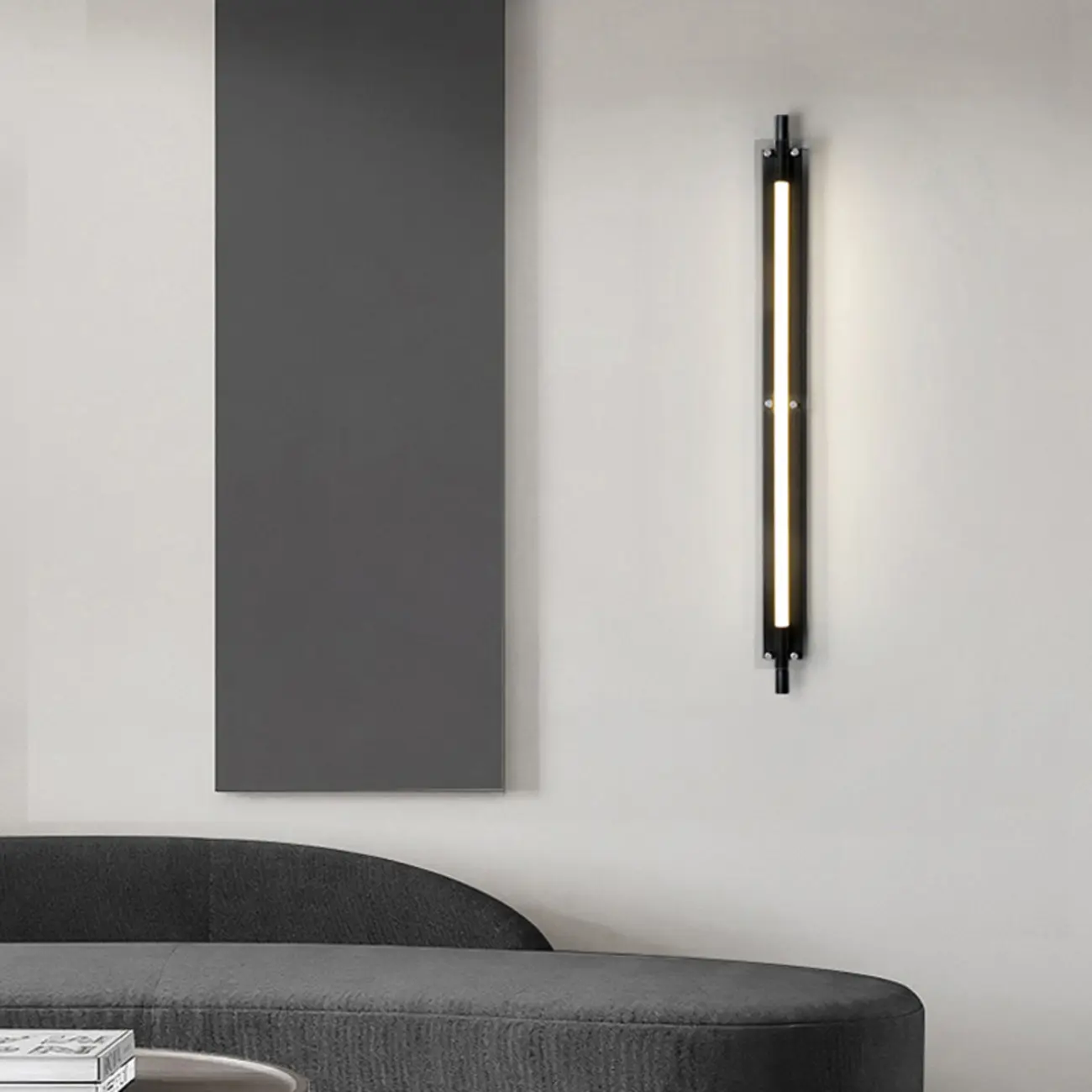 Modern Black Metal Linear Plastic Shade Wall Sconce Image - 3 | homeyfad