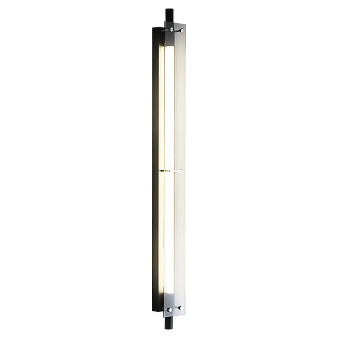 Modern Black Metal Linear Plastic Shade Wall Sconce Image - 12