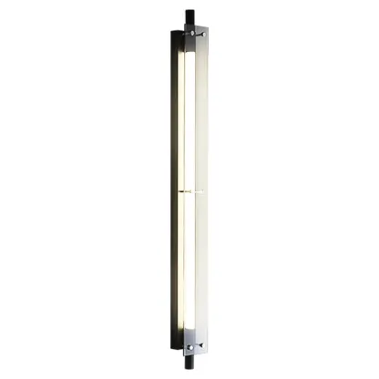 Modern Black Metal Linear Plastic Shade Wall Sconce Image - 12