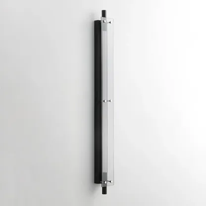 Modern Black Metal Linear Plastic Shade Wall Sconce Image - 13