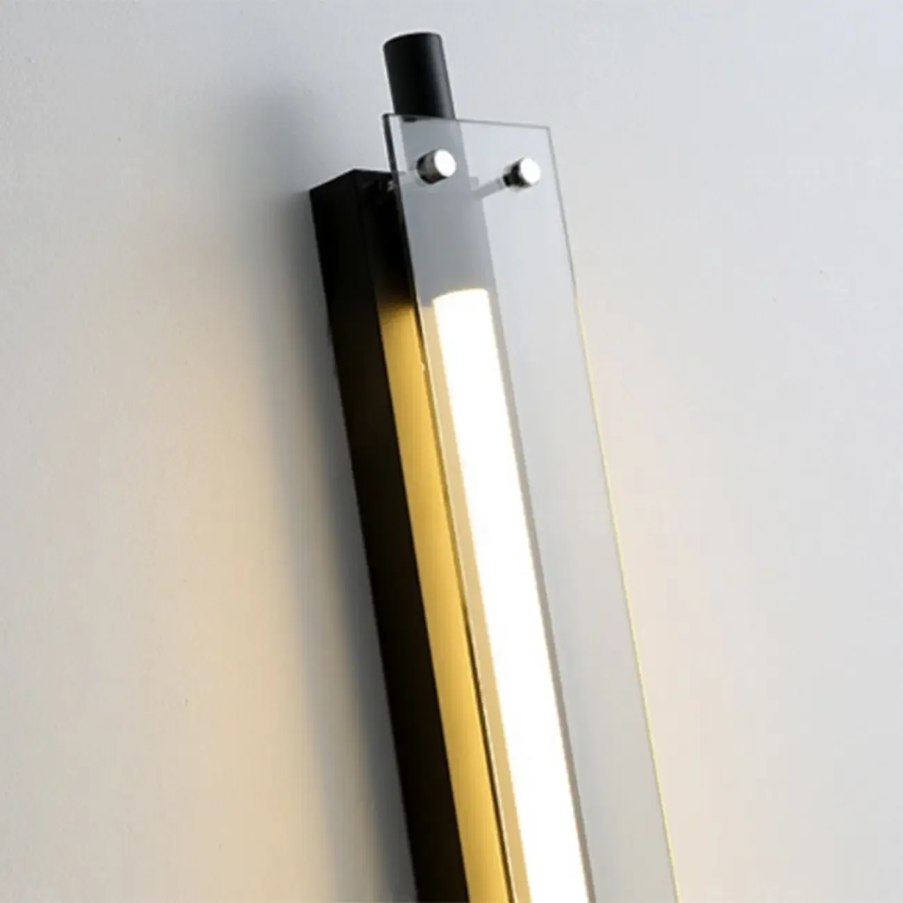Modern Black Metal Linear Plastic Shade Wall Sconce Image - 14