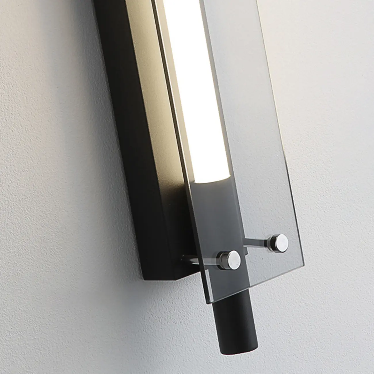 Modern Black Metal Linear Plastic Shade Wall Sconce Image - 15 | homeyfad